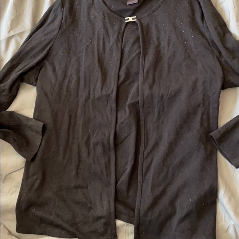 Black Cardigan. 100% cotton. Some sparklies.